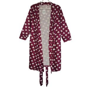 Hotouch Women's Heart Print Midi Housecoat,  Size XS, NWT